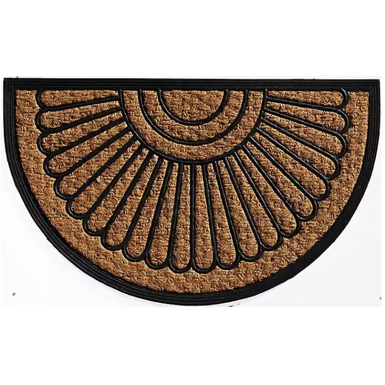 Kirklands Home Doormats|Sunburst Half Circle Coir Doormat