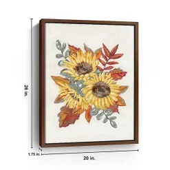 Discount Sunflower and Fall Foliage Framed Canvas Art Print Fall