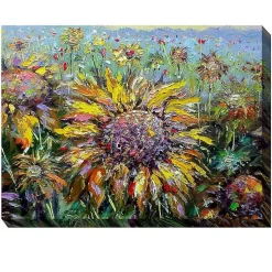 Kirklands Home Outdoor Wall Decor|Sunflower Fields Outdoor Canvas Art Print