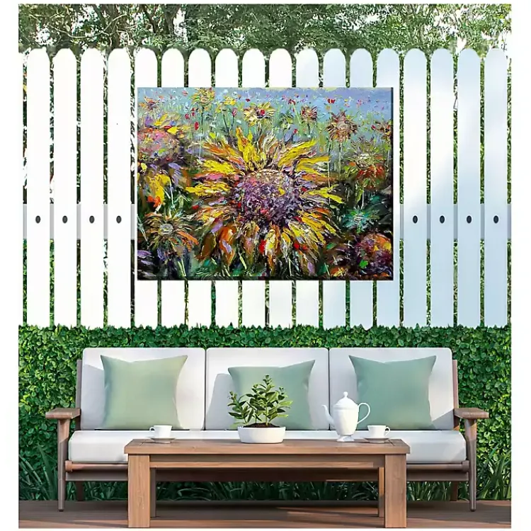 Kirklands Home Outdoor Wall Decor|Sunflower Fields Outdoor Canvas Art Print