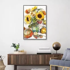 Best Sunflower Mason Jar Framed Canvas Art Print Fall