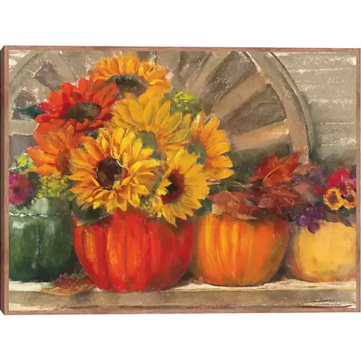 Sale Sunflower Still Life Framed Canvas Art Print Fall