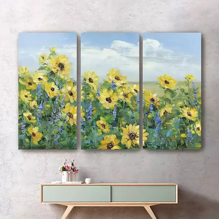 Kirklands Home Canvas Art|Sunflowers Forever Canvas Art Prints, Set of 3
