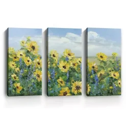 Kirklands Home Canvas Art|Sunflowers Forever Canvas Art Prints, Set of 3