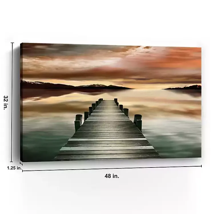 Kirklands Home Canvas Art|Sunset Jetty Giclee Canvas Art Print Multi