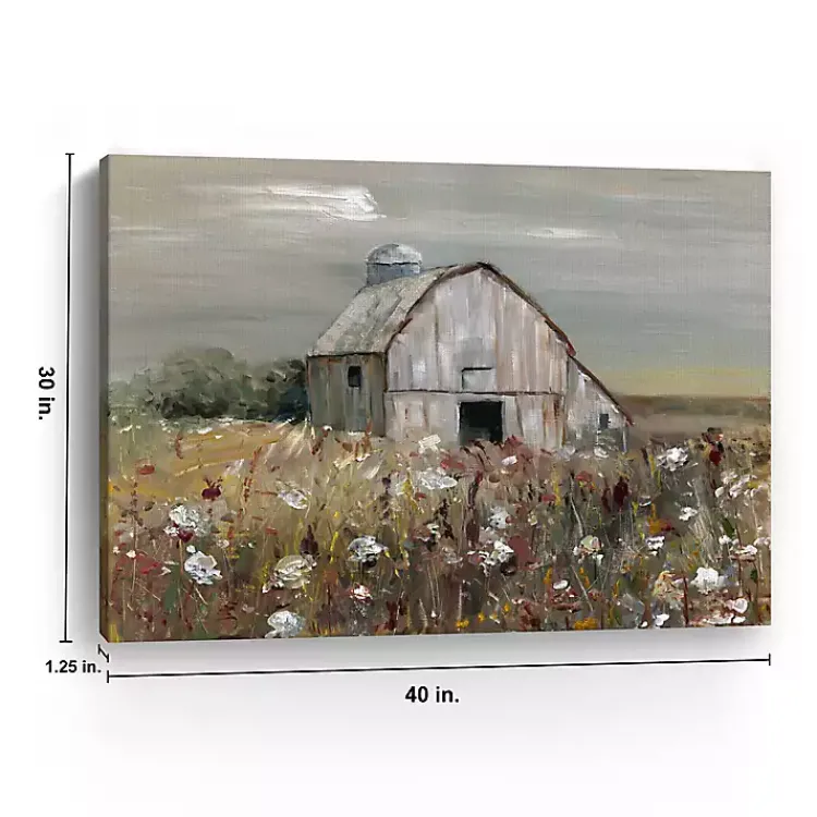 Kirklands Home Canvas Art|Swatland Wildflower Barn Canvas Art Print