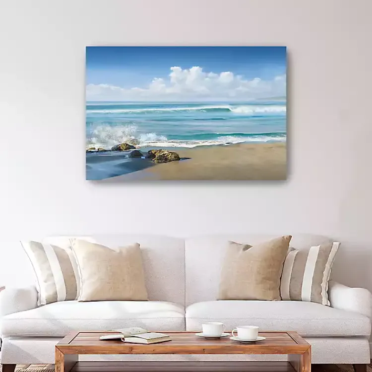 Kirklands Home Canvas Art|Sweeping Blue Canvas Art Print, 48x32 in.