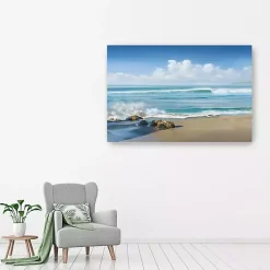 Kirklands Home Canvas Art|Sweeping Blue Canvas Art Print, 60x40 in.