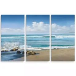 Kirklands Home Canvas Art|Sweeping Blue Canvas Art Prints, Set of 3