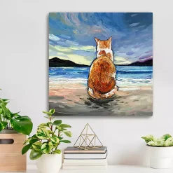 Kirklands Home Canvas Art|Tabby Cat Beach Days Canvas Art Print