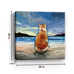 Kirklands Home Canvas Art|Tabby Cat Beach Days Canvas Art Print