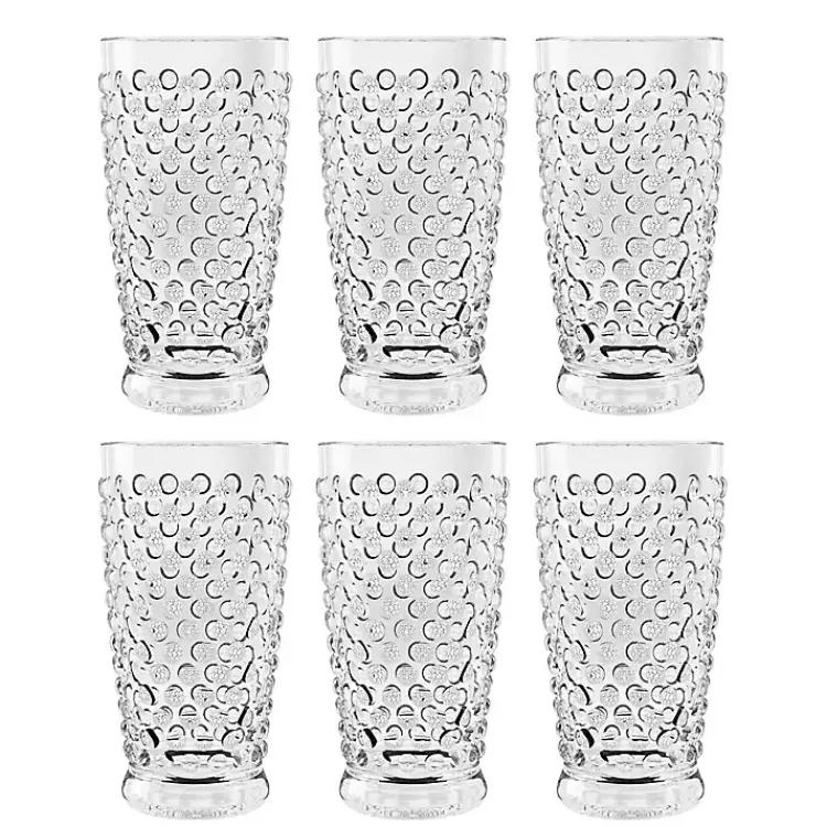 Kirklands Home Outdoor Dining|Tall Embossed Acrylic Tumblers, Set of 6 Clear