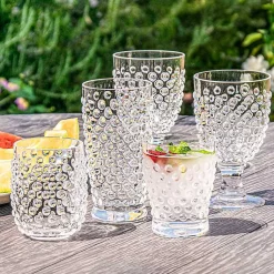 Kirklands Home Outdoor Dining|Tall Embossed Acrylic Tumblers, Set of 6 Clear