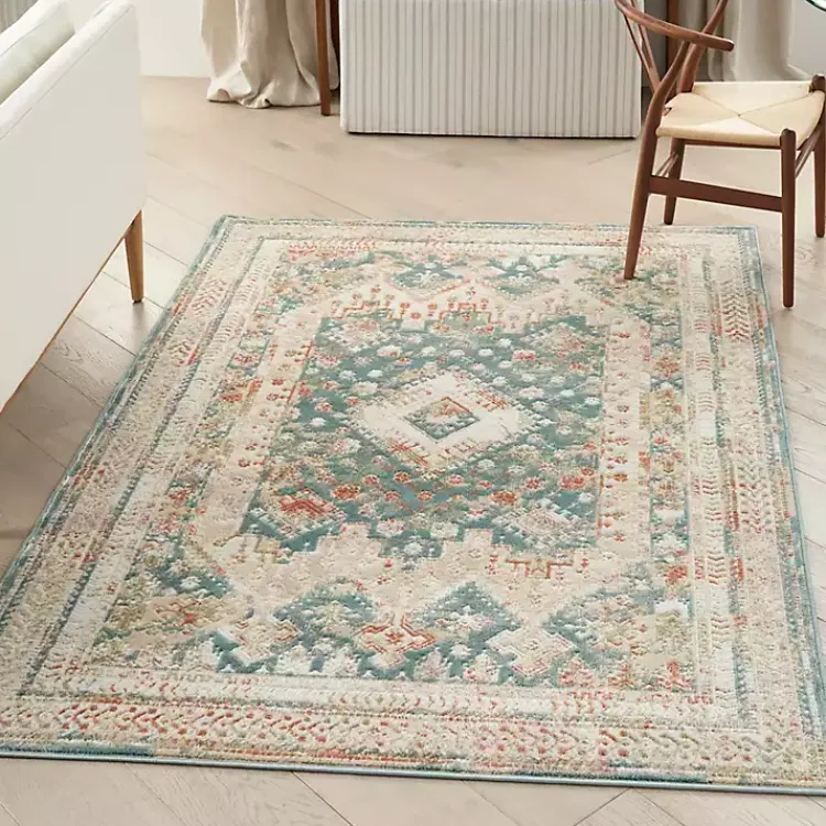 Kirklands Home Area Rugs|Talula Teal Bohemian Vintage Area Rug, 5x7