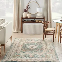 Kirklands Home Area Rugs|Talula Teal Bohemian Vintage Area Rug, 5x7