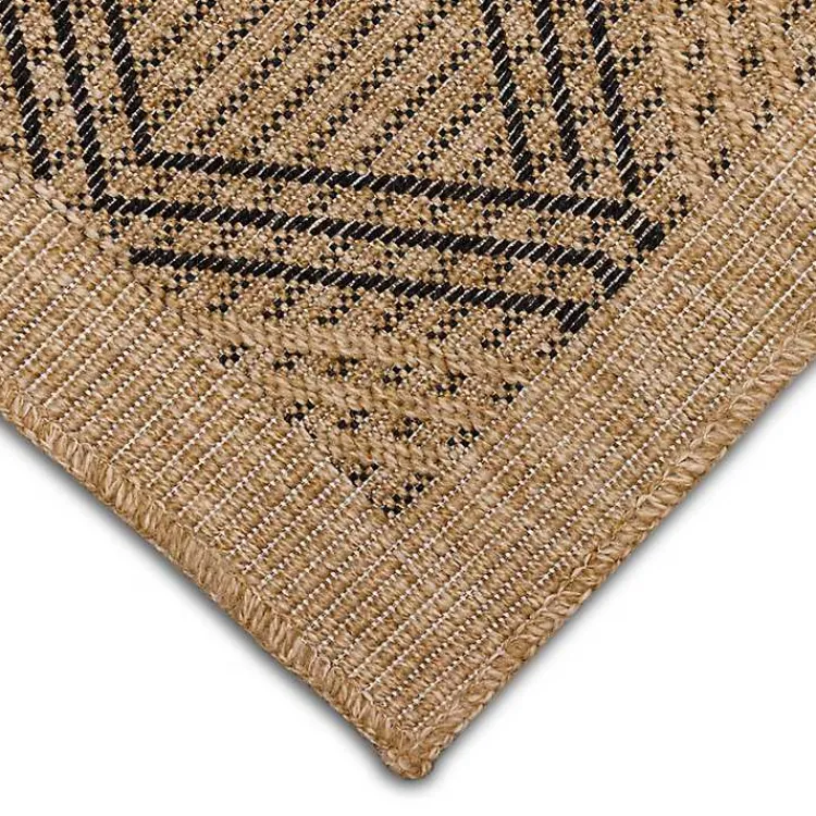 Kirklands Home Outdoor Rugs|Tan & Black Diamonds Indoor/Outdoor Area Rug, 5x7