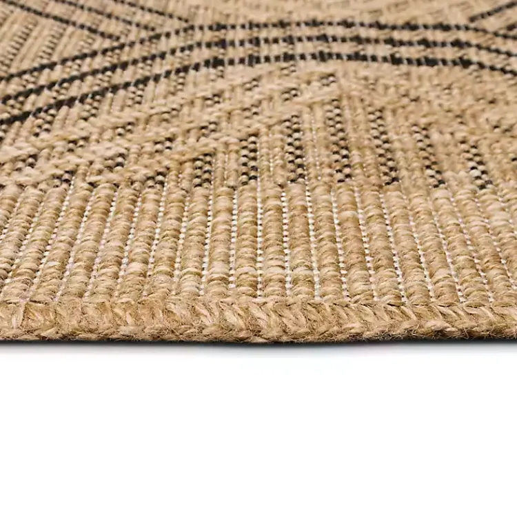 Kirklands Home Outdoor Rugs|Tan & Black Diamonds Indoor/Outdoor Area Rug, 5x7