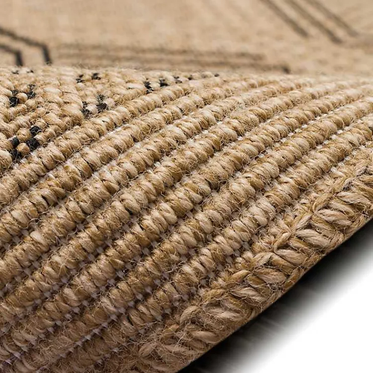 Kirklands Home Outdoor Rugs|Tan & Black Diamonds Indoor/Outdoor Area Rug, 5x7