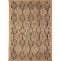 Kirklands Home Outdoor Rugs|Tan & Black Diamonds Indoor/Outdoor Area Rug, 7x9