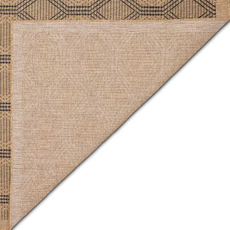 Kirklands Home Outdoor Rugs|Tan & Black Diamonds Indoor/Outdoor Area Rug, 7x9