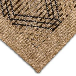 Kirklands Home Outdoor Rugs|Tan & Black Diamonds Indoor/Outdoor Area Rug, 7x9