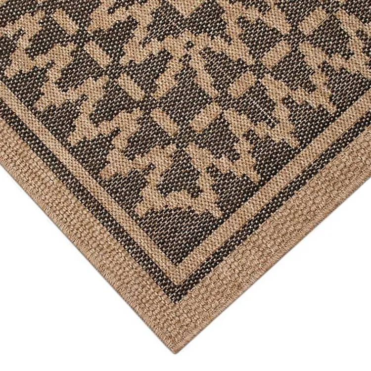 Kirklands Home Outdoor Rugs|Tan & Black Zig Zag Indoor/Outdoor Area Rug, 5x7