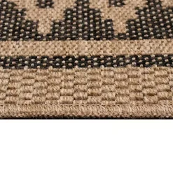 Kirklands Home Outdoor Rugs|Tan & Black Zig Zag Indoor/Outdoor Area Rug, 5x7