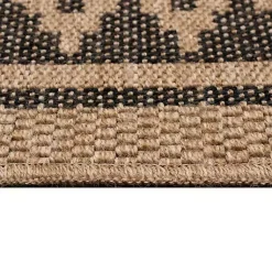 Kirklands Home Outdoor Rugs|Tan & Black Zig Zag Indoor/Outdoor Area Rug, 7x9