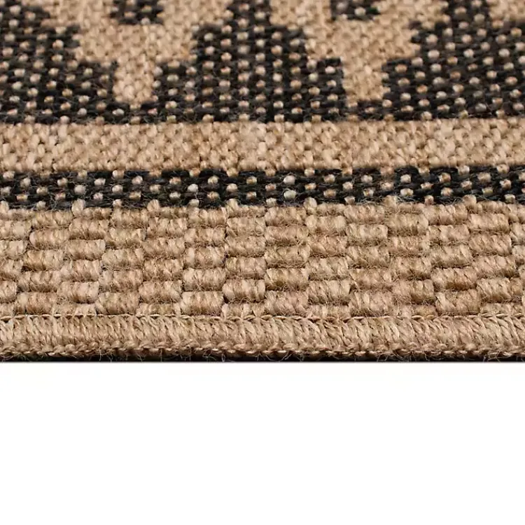 Kirklands Home Outdoor Rugs|Tan & Black Zig Zag Indoor/Outdoor Area Rug, 7x9