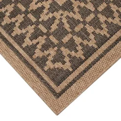 Kirklands Home Outdoor Rugs|Tan & Black Zig Zag Indoor/Outdoor Area Rug, 7x9