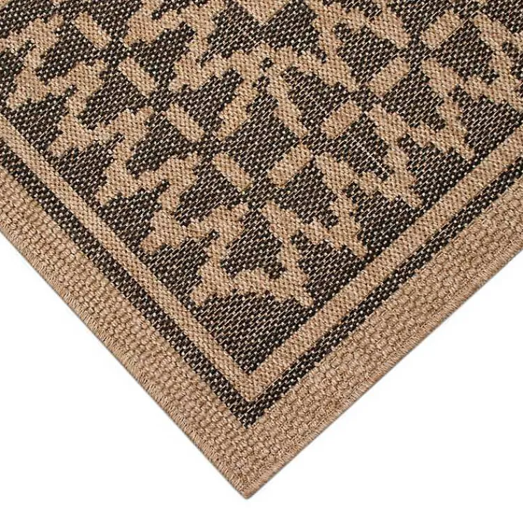 Kirklands Home Outdoor Rugs|Tan & Black Zig Zag Indoor/Outdoor Area Rug, 7x9
