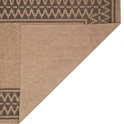 Kirklands Home Outdoor Rugs|Tan & Black Zig Zag Indoor/Outdoor Area Rug, 7x9
