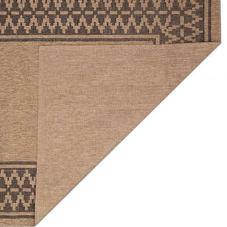 Kirklands Home Outdoor Rugs|Tan & Black Zig Zag Indoor/Outdoor Area Rug, 7x9