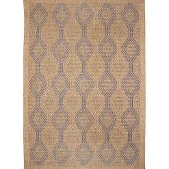 Kirklands Home Outdoor Rugs|Tan & Navy Diamonds Indoor/Outdoor Area Rug, 5x7