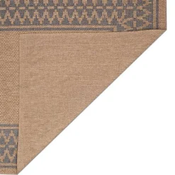 Kirklands Home Outdoor Rugs|Tan & Navy Zig Zag Indoor/Outdoor Area Rug, 5x7