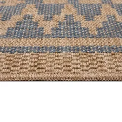 Kirklands Home Outdoor Rugs|Tan & Navy Zig Zag Indoor/Outdoor Area Rug, 5x7