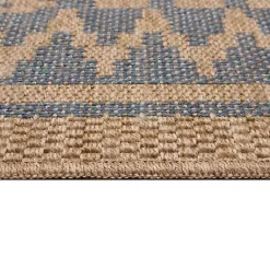 Kirklands Home Outdoor Rugs|Tan & Navy Zig Zag Indoor/Outdoor Area Rug, 7x9