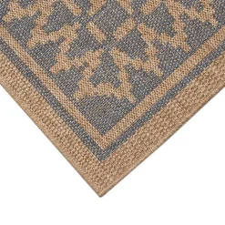 Kirklands Home Outdoor Rugs|Tan & Navy Zig Zag Indoor/Outdoor Area Rug, 7x9