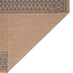 Kirklands Home Outdoor Rugs|Tan & Navy Zig Zag Indoor/Outdoor Area Rug, 7x9