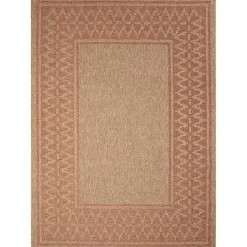 Kirklands Home Outdoor Rugs|Tan & Orange Zig Zag Indoor/Outdoor Area Rug, 7x9