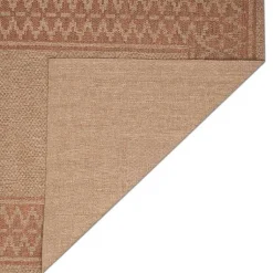 Kirklands Home Outdoor Rugs|Tan & Orange Zig Zag Indoor/Outdoor Area Rug, 7x9