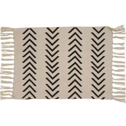 Kirklands Home Table Linens|Tan and Black Chevron Cotton Placemats, Set of 4