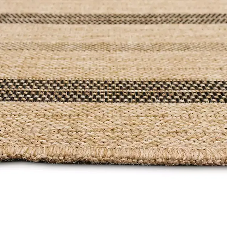 Kirklands Home Outdoor Rugs|Tan and Black Framed Indoor/Outdoor Area Rug, 5x7