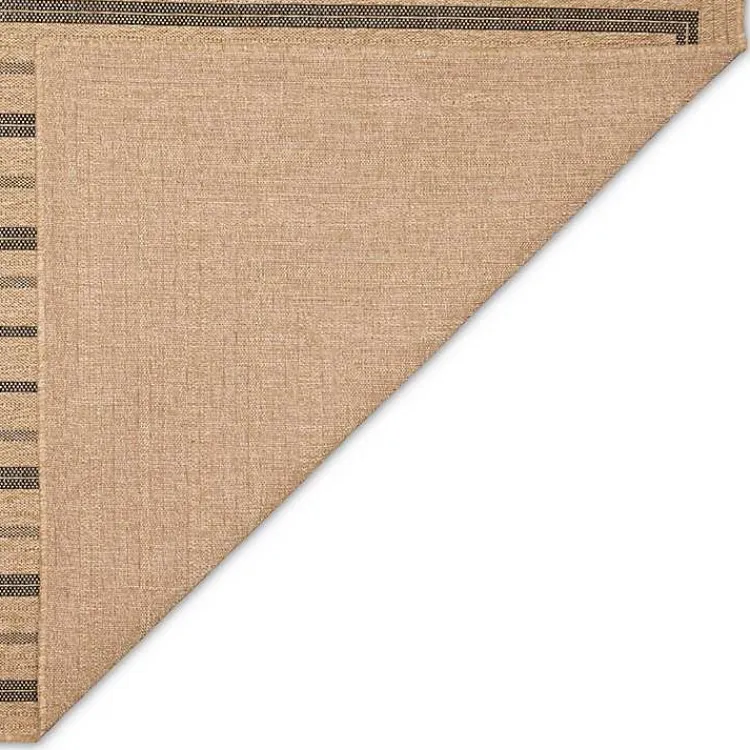 Kirklands Home Outdoor Rugs|Tan and Black Framed Indoor/Outdoor Area Rug, 7X9