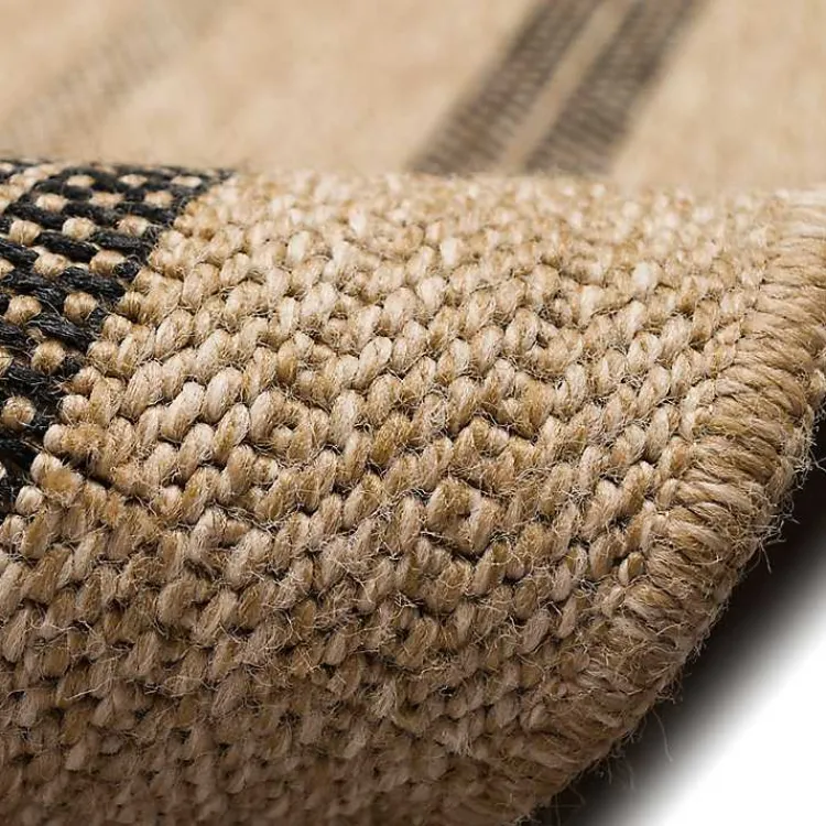 Kirklands Home Outdoor Rugs|Tan and Black Framed Indoor/Outdoor Area Rug, 7X9