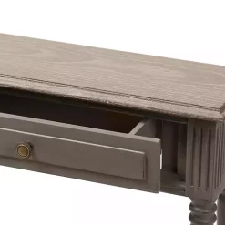 Kirklands Home Console Tables|Tan and Gray Ornate Ball Turned Console Table
