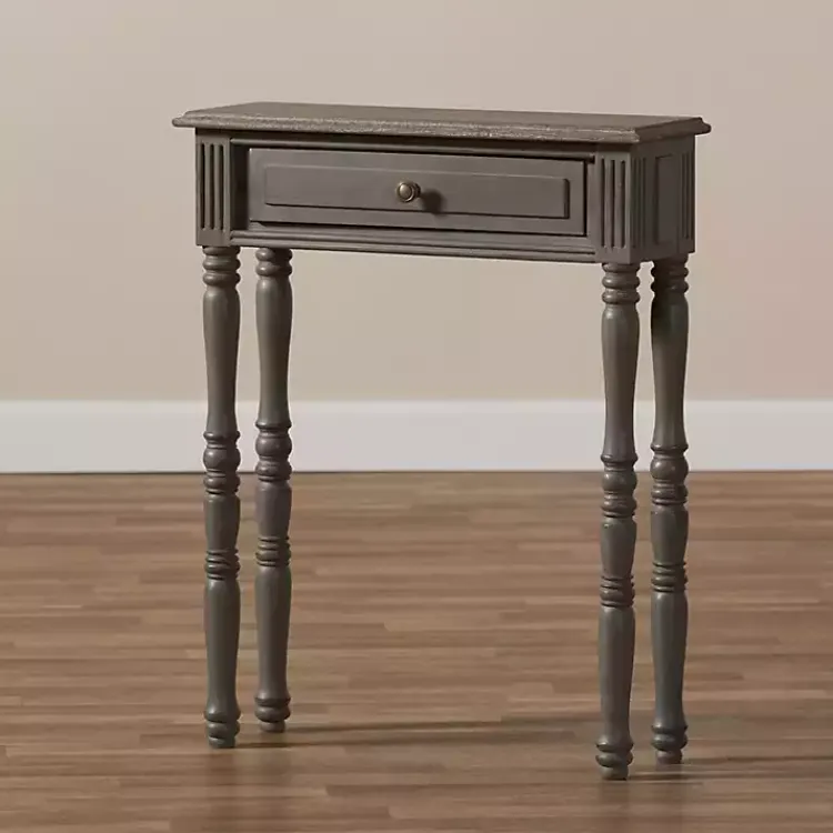 Kirklands Home Console Tables|Tan and Gray Ornate Ball Turned Console Table
