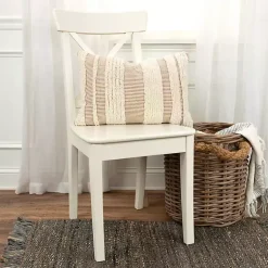 and Natural Tufted Stripes Lumbar Pillow Pillows