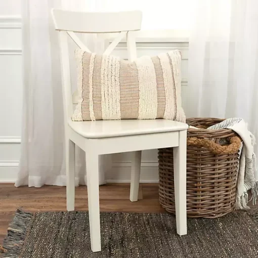 and Natural Tufted Stripes Lumbar Pillow Pillows