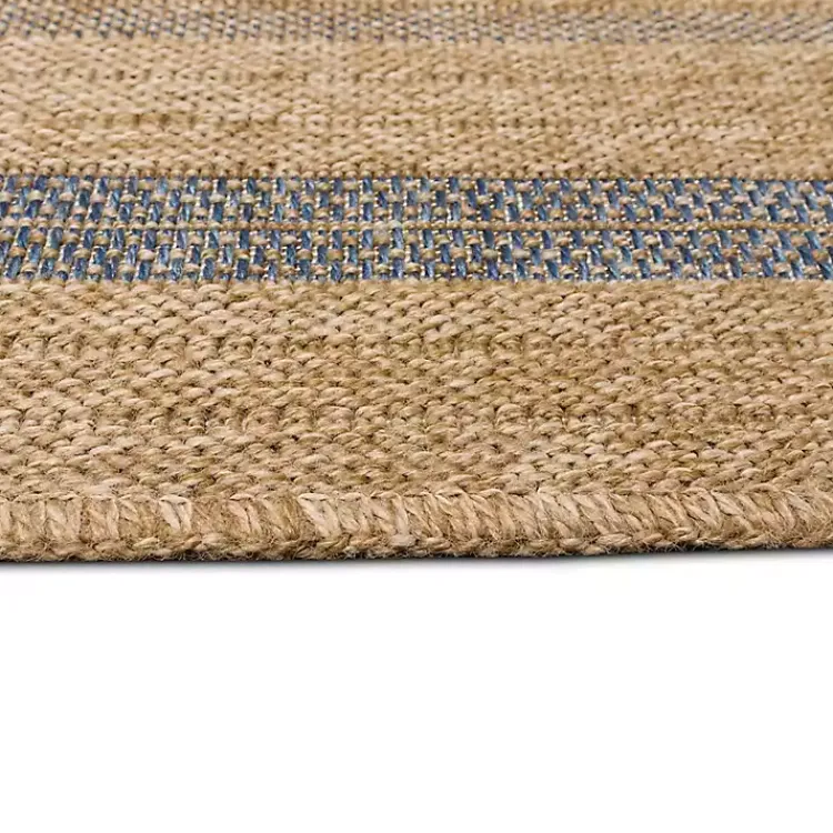 Kirklands Home Outdoor Rugs|Tan and Navy Framed Indoor/Outdoor Area Rug, 7x9